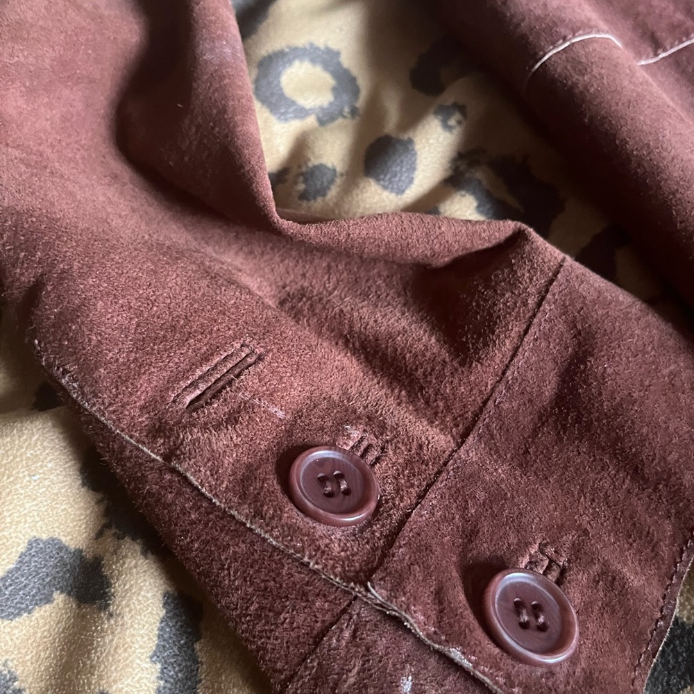 Chestnut Vintage Suede Trench Coat - Picture 6 of 9